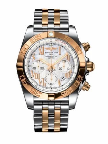 Breitling Chronomat 44 Stainless Steel / Rose Gold / Pearl Roman / Bracelet CB011012/A693/375C — фото часов Breitling Chronomat 44 Stainless Steel / Rose Gold / Pearl Roman / Bracelet CB011012/A693/375C — фото часов