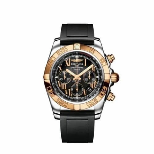 Breitling Chronomat 44 Stainless Steel / Rose Gold / Onyx Black Roman / Rubber CB011012/B957/131S — фото часов Breitling Chronomat 44 Stainless Steel / Rose Gold / Onyx Black Roman / Rubber CB011012/B957/131S — фото часов