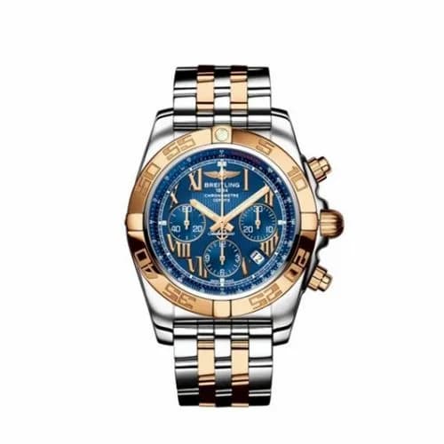 Breitling Chronomat 44 Stainless Steel / Rose Gold / Riviera Blue - Roman / Bracelet CB011012/C784/375C — фото часов Breitling Chronomat 44 Stainless Steel / Rose Gold / Riviera Blue - Roman / Bracelet CB011012/C784/375C — фото часов