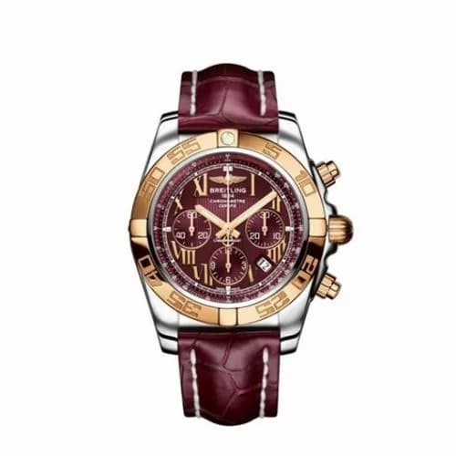 Breitling Chronomat 44 Stainless Steel / Rose Gold / Mirage Red Roman / Croco CB011012/K523/743P — фото часов Breitling Chronomat 44 Stainless Steel / Rose Gold / Mirage Red Roman / Croco CB011012/K523/743P — фото часов