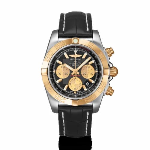 Breitling Chronomat 44 Stainless Steel / Rose Gold / Onyx Black / Croco / Folding CB0110121B1P2 — фото часов Breitling Chronomat 44 Stainless Steel / Rose Gold / Onyx Black / Croco / Folding CB0110121B1P2 — фото часов