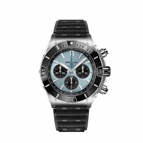 Breitling Chronomat B01 44 Stainless Steel - Platinum / Ice Blue / Rubber Rouleaux PB0136251C1S1 — фото часов Breitling Chronomat B01 44 Stainless Steel - Platinum / Ice Blue / Rubber Rouleaux PB0136251C1S1 — фото часов