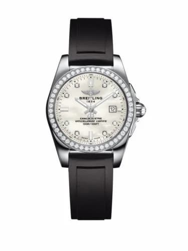 Breitling Galactic 29 Stainless Steel / Diamond / Pearl Diamond / Rubber A7234853|A785|248S — фото часов Breitling Galactic 29 Stainless Steel / Diamond / Pearl Diamond / Rubber A7234853|A785|248S — фото часов