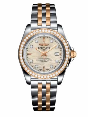 Breitling Galactic 32 Sleek Edition Stainless Steel / Rose Gold / Diamond / Pearl Diamond / Bracelet C7133053/A803/792C — фото часов Breitling Galactic 32 Sleek Edition Stainless Steel / Rose Gold / Diamond / Pearl Diamond / Bracelet C7133053/A803/792C — фото часов