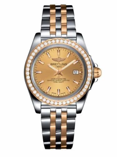 Breitling Galactic 32 Sleek Edition Stainless Steel / Rose Gold / Diamond / Golden Sun / Bracelet C7133053/H549/792C — фото часов Breitling Galactic 32 Sleek Edition Stainless Steel / Rose Gold / Diamond / Golden Sun / Bracelet C7133053/H549/792C — фото часов