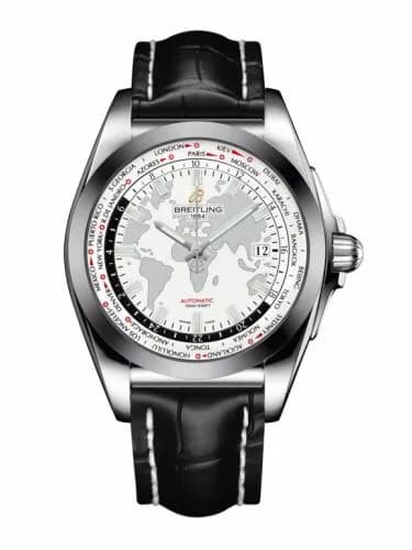 Breitling Galactic экземплярime Stainless Steel / SleekT / Antarctica White / Croco WB3510U0.A777.743P