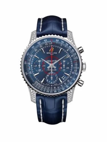 Breitling Montbrillant 01 Stainless Steel / Diamondworks / Aurora Blue / Croco AB013067|C894|718P — фото часов Breitling Montbrillant 01 Stainless Steel / Diamondworks / Aurora Blue / Croco AB013067|C894|718P — фото часов
