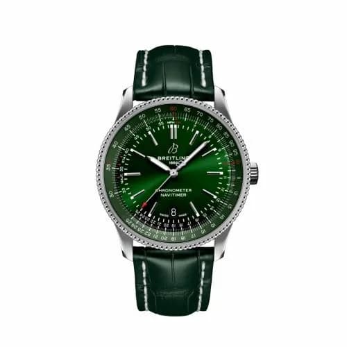 Breitling Navitimer Automatic 41 Automatic Stainless Steel / Green / Alligator - Pin A17326361L1P1 — фото часов Breitling Navitimer Automatic 41 Automatic Stainless Steel / Green / Alligator - Pin A17326361L1P1 — фото часов