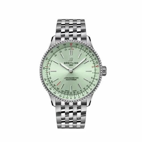 Breitling Navitimer Automatic 36 Stainless Steel / Mint Green / Bracelet A17327361L1A1 — фото часов Breitling Navitimer Automatic 36 Stainless Steel / Mint Green / Bracelet A17327361L1A1 — фото часов