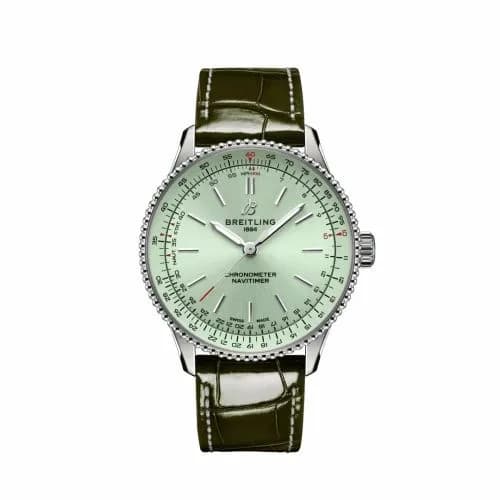 Breitling Navitimer Automatic 36 Stainless Steel / Mint Green / Alligator A17327361L1P1 — фото часов Breitling Navitimer Automatic 36 Stainless Steel / Mint Green / Alligator A17327361L1P1 — фото часов