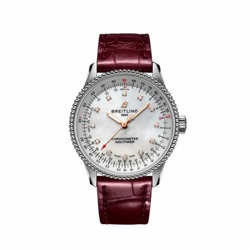 Breitling Navitimer 1 35 Automatic Stainless Steel / MOP / Croco / Pin A17395211A1P1 — фото часов Breitling Navitimer 1 35 Automatic Stainless Steel / MOP / Croco / Pin A17395211A1P1 — фото часов