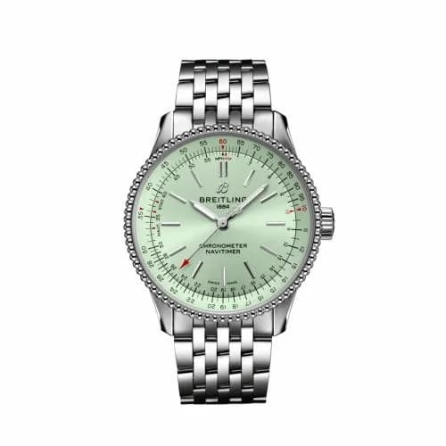 Breitling Navitimer 1 35 Automatic Stainless Steel / Mint Green / Bracelet A17395361L1A1 — фото часов Breitling Navitimer 1 35 Automatic Stainless Steel / Mint Green / Bracelet A17395361L1A1 — фото часов