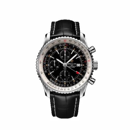 Breitling Navitimer 1 Chronograph GMT Stainless Steel / Black / Croco / Pin A24322121B2P1 — фото часов Breitling Navitimer 1 Chronograph GMT Stainless Steel / Black / Croco / Pin A24322121B2P1 — фото часов