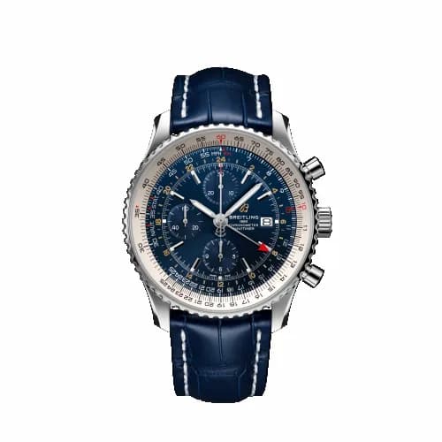 Breitling Navitimer 1 Chronograph GMT Stainless Steel / Blue / Croco / Pin A24322121C2P1 — фото часов Breitling Navitimer 1 Chronograph GMT Stainless Steel / Blue / Croco / Pin A24322121C2P1 — фото часов