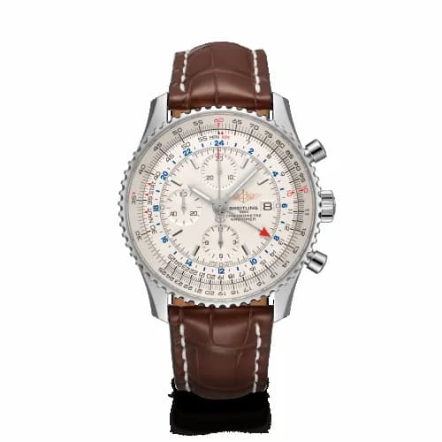 Breitling Navitimer World Stainless Steel / Silver / Croco / Pin A24322121G1P1 — фото часов Breitling Navitimer World Stainless Steel / Silver / Croco / Pin A24322121G1P1 — фото часов
