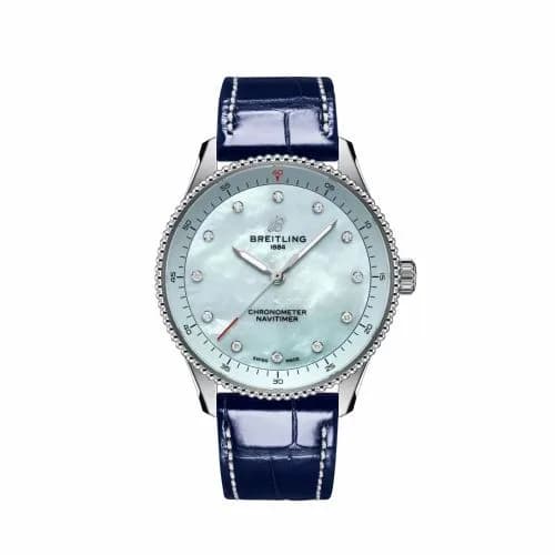 Breitling Navitimer Quartz 32 Stainless Steel / Blue MOP / Alligator A77320171C1P1 — фото часов Breitling Navitimer Quartz 32 Stainless Steel / Blue MOP / Alligator A77320171C1P1 — фото часов