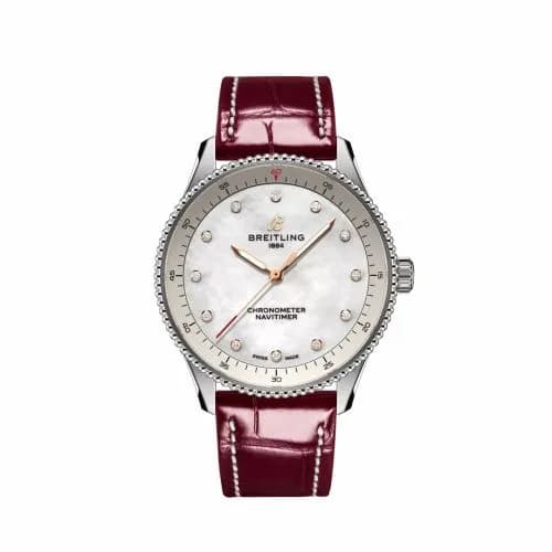 Breitling Navitimer Quartz 32 Stainless Steel / MOP / Alligator A77320E61A2P2 — фото часов Breitling Navitimer Quartz 32 Stainless Steel / MOP / Alligator A77320E61A2P2 — фото часов