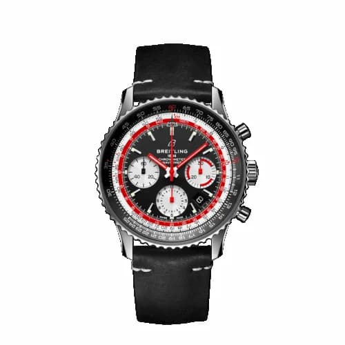 Breitling Navitimer 1 B01 Chronograph 43 Stainless Steel / Airline Editions SwissAir / Calf / Folding AB01211B1B1X2 — фото часов Breitling Navitimer 1 B01 Chronograph 43 Stainless Steel / Airline Editions SwissAir / Calf / Folding AB01211B1B1X2 — фото часов