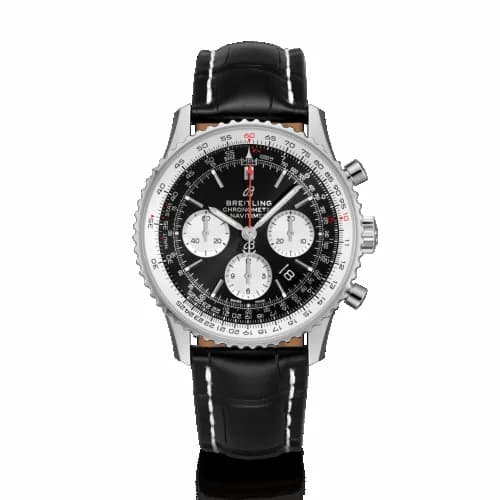 Breitling Navitimer 1 B01 Chronograph 43 Stainless Steel / Black / Croco / Folding AB0121211B1P2 — фото часов Breitling Navitimer 1 B01 Chronograph 43 Stainless Steel / Black / Croco / Folding AB0121211B1P2 — фото часов