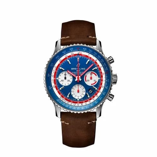 Breitling Navitimer 1 B01 Chronograph 43 Stainless Steel / Airline Editions Pan Am / Calf / Pin AB01212B1C1X1 — фото часов Breitling Navitimer 1 B01 Chronograph 43 Stainless Steel / Airline Editions Pan Am / Calf / Pin AB01212B1C1X1 — фото часов