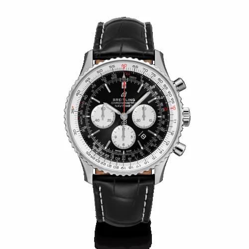 Breitling Navitimer 1 B01 Chronograph 46 Stainless Steel / Black / Croco / Folding AB0127211B1P2 — фото часов Breitling Navitimer 1 B01 Chronograph 46 Stainless Steel / Black / Croco / Folding AB0127211B1P2 — фото часов