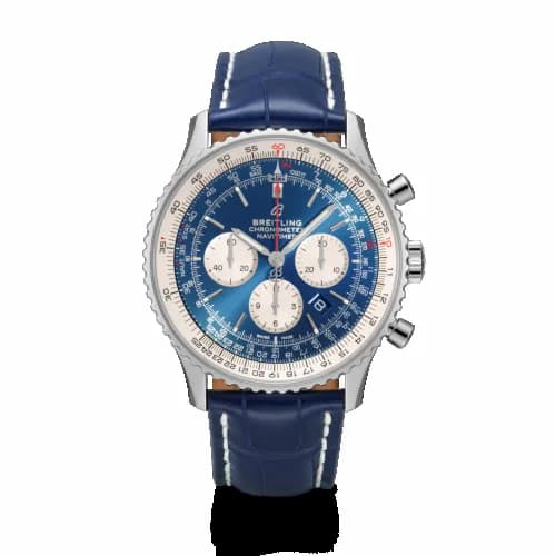 Breitling Navitimer 1 B01 Chronograph 46 Stainless Steel / Aurora Blue / Croco / Folding AB0127211C1P2 — фото часов Breitling Navitimer 1 B01 Chronograph 46 Stainless Steel / Aurora Blue / Croco / Folding AB0127211C1P2 — фото часов