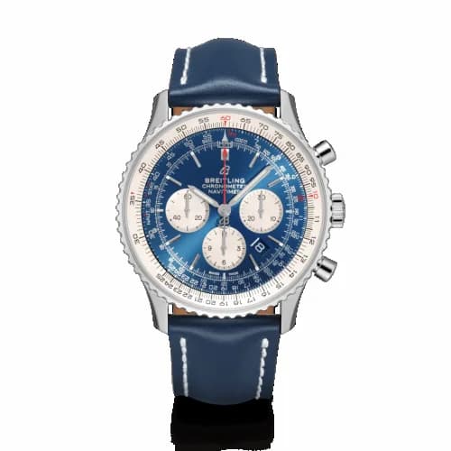 Breitling Navitimer 1 B01 Chronograph 46 Stainless Steel / Aurora Blue / Calf / Folding AB0127211C1X2 — фото часов Breitling Navitimer 1 B01 Chronograph 46 Stainless Steel / Aurora Blue / Calf / Folding AB0127211C1X2 — фото часов