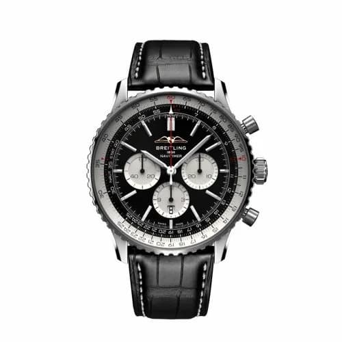 Breitling Navitimer B01 Chronograph 46 Stainless Steel / Black / Alligator - Folding AB0137211B1P1 — фото часов Breitling Navitimer B01 Chronograph 46 Stainless Steel / Black / Alligator - Folding AB0137211B1P1 — фото часов