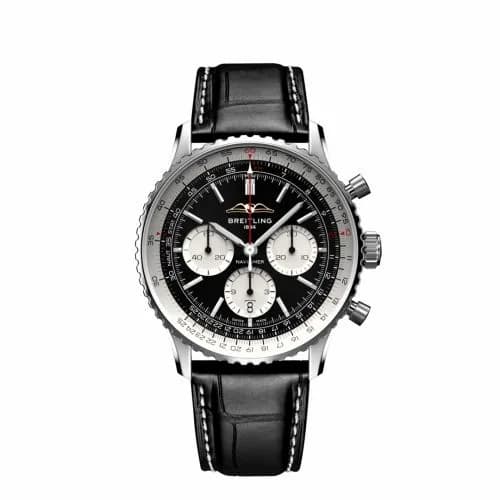 Breitling Navitimer B01 Chronograph 43 Stainless Steel / Black / Alligator - Folding AB0138211B1P1 — фото часов Breitling Navitimer B01 Chronograph 43 Stainless Steel / Black / Alligator - Folding AB0138211B1P1 — фото часов