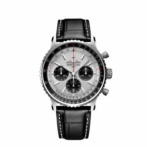 Breitling Navitimer B01 Chronograph 43 Stainless Steel / Silver / Alligator - Folding AB0138241G1P1 — фото часов Breitling Navitimer B01 Chronograph 43 Stainless Steel / Silver / Alligator - Folding AB0138241G1P1 — фото часов