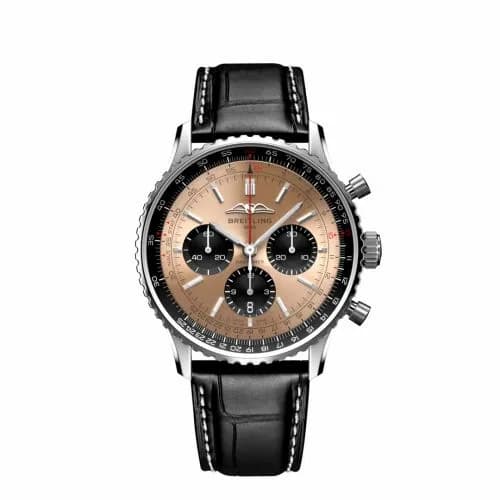 Breitling Navitimer B01 Chronograph 43 Stainless Steel / Copper / Alligator - Folding AB0138241K1P1 — фото часов Breitling Navitimer B01 Chronograph 43 Stainless Steel / Copper / Alligator - Folding AB0138241K1P1 — фото часов