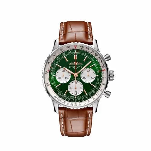 Breitling Navitimer B01 Chronograph 43 Stainless Steel / Green / Spain AB01385A1L1P1 — фото часов Breitling Navitimer B01 Chronograph 43 Stainless Steel / Green / Spain AB01385A1L1P1 — фото часов