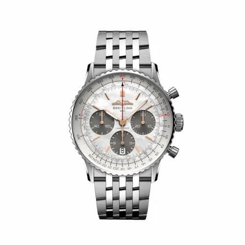 Breitling Navitimer B01 Chronograph 41 Stainless Steel / MOP Japan / Bracelet AB0139211A1A1 — фото часов Breitling Navitimer B01 Chronograph 41 Stainless Steel / MOP Japan / Bracelet AB0139211A1A1 — фото часов