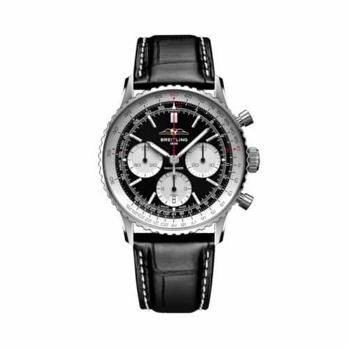 Breitling Navitimer B01 Chronograph 41 Stainless Steel / Black / Alligator AB0139211B1P1 — фото часов Breitling Navitimer B01 Chronograph 41 Stainless Steel / Black / Alligator AB0139211B1P1 — фото часов
