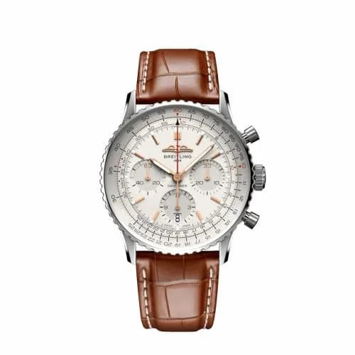 Breitling Navitimer B01 Chronograph 41 Stainless Steel / Silver / Alligator - Folding AB0139211G1P1 — фото часов Breitling Navitimer B01 Chronograph 41 Stainless Steel / Silver / Alligator - Folding AB0139211G1P1 — фото часов
