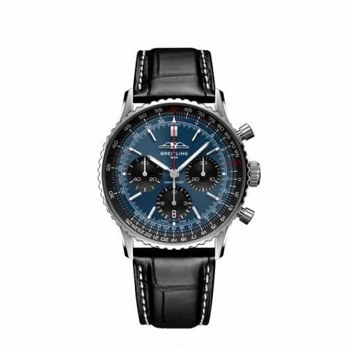 Breitling Navitimer B01 Chronograph 41 Stainless Steel / Blue / Alligator - Folding AB0139241C1P1 — фото часов Breitling Navitimer B01 Chronograph 41 Stainless Steel / Blue / Alligator - Folding AB0139241C1P1 — фото часов