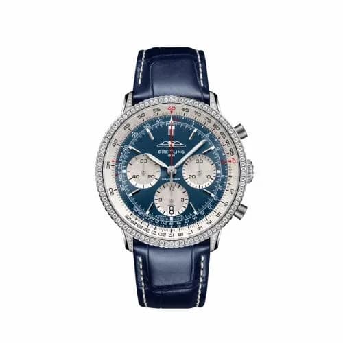 Breitling Navitimer B01 Chronograph 41 Stainless Steel - Diamond / Blue / Alligator AB0139631C1P1 — фото часов Breitling Navitimer B01 Chronograph 41 Stainless Steel - Diamond / Blue / Alligator AB0139631C1P1 — фото часов
