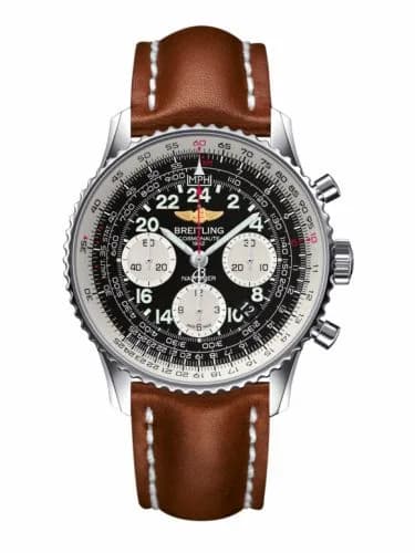 Breitling Cosmonaute Stainless Steel / Black / Calf AB0210B4.BC36.433X