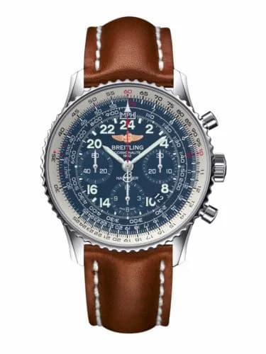 Breitling Cosmonaute Stainless Steel / Blue / Calf AB0210B4.C917.433X