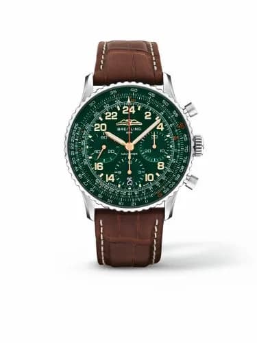 Breitling Navitimer B02 Chronograph 41 Cosmonaute Stainless Steel / Green / Wempe Signature Series AB02304A1L1P1