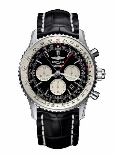 Breitling Navitimer Rattrapante Stainless Steel / Black / Croco / Folding AB031021/BF77/761P/A20D.1