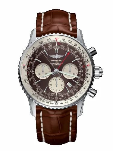 Breitling Navitimer Rattrapante Stainless Steel / Panamerican Bronze / Croco / Pin AB031021/Q615/754P/A20BA.1