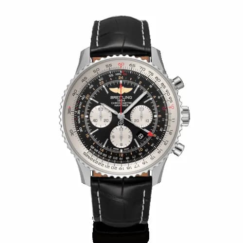 Breitling Navitimer GMT Stainless Steel / Black / Croco / Pin AB0441211B1P1 — фото часов Breitling Navitimer GMT Stainless Steel / Black / Croco / Pin AB0441211B1P1 — фото часов