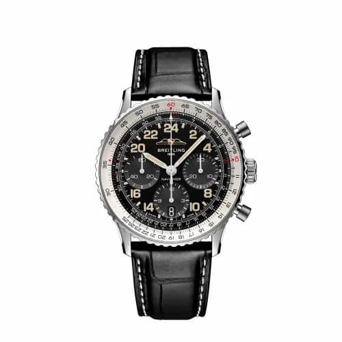 Breitling Navitimer B02 Chronograph 41 Cosmonaute Stainless Steel - Platinum / Black / Alligator - Folding PB02301A1B1P1