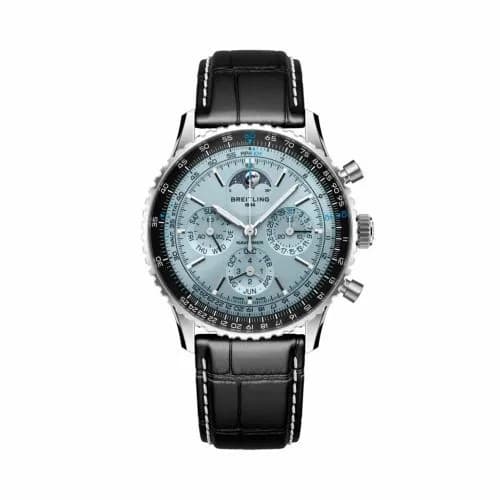 Breitling Navitimer B19 Chronograph 43 Perpetual Calendar Stainless Steel - Platinum / Ice Blue PB1920251C1P1 — фото часов Breitling Navitimer B19 Chronograph 43 Perpetual Calendar Stainless Steel - Platinum / Ice Blue PB1920251C1P1 — фото часов