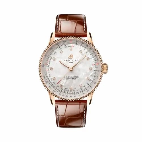 Breitling Navitimer Automatic 36 Red Gold / MOP / Alligator R17327211A1P1 — фото часов Breitling Navitimer Automatic 36 Red Gold / MOP / Alligator R17327211A1P1 — фото часов