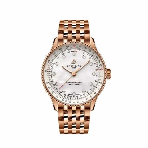 Breitling Navitimer Automatic 36 Red Gold / MOP / Bracelet R17327211A1R1 — фото часов Breitling Navitimer Automatic 36 Red Gold / MOP / Bracelet R17327211A1R1 — фото часов
