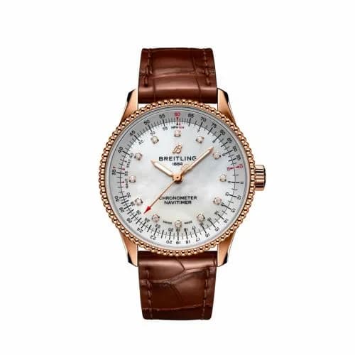 Breitling Navitimer 1 35 Automatic Red Gold / MOP / Croco / Pin R17395211A1P1 — фото часов Breitling Navitimer 1 35 Automatic Red Gold / MOP / Croco / Pin R17395211A1P1 — фото часов