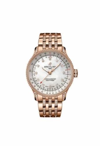 Breitling Navitimer 1 35 Automatic Red Gold - Diamond / MOP / Bracelet R17395721G1T1 — фото часов Breitling Navitimer 1 35 Automatic Red Gold - Diamond / MOP / Bracelet R17395721G1T1 — фото часов