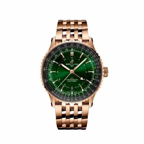 Breitling Navitimer GMT 41 Automatic Red Gold / Green / Bracelet R32310251L1R1 — фото часов Breitling Navitimer GMT 41 Automatic Red Gold / Green / Bracelet R32310251L1R1 — фото часов
